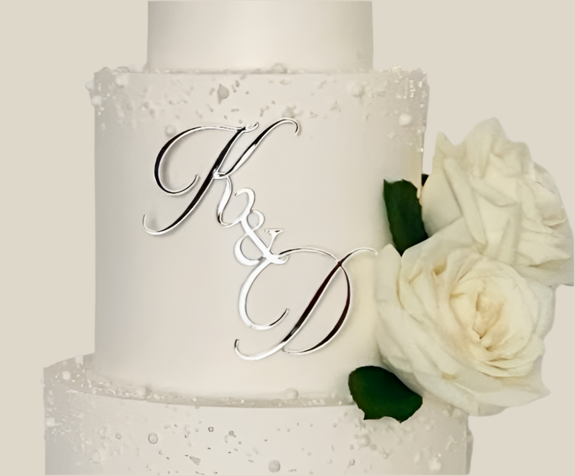 Face ou Cake Topper - INITIALES MARIAGE