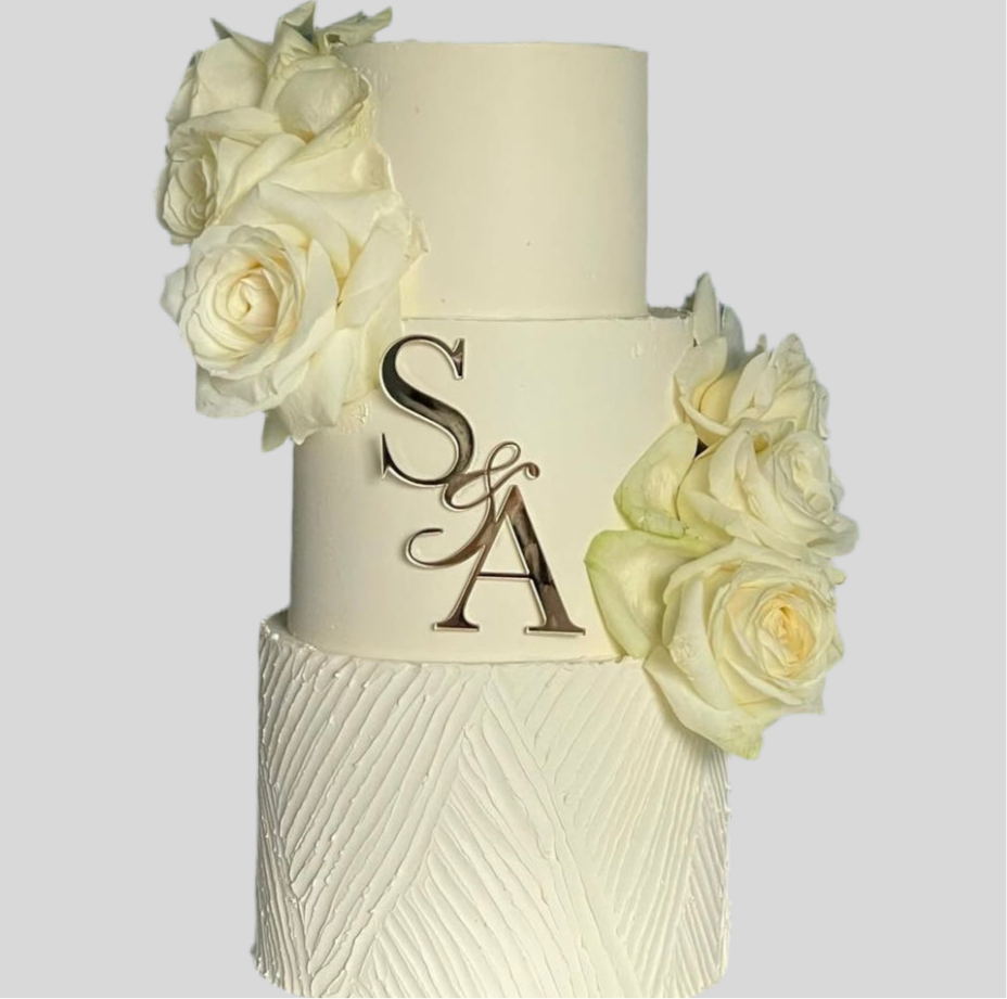 Face ou Cake Topper - INITIALES MARIAGE