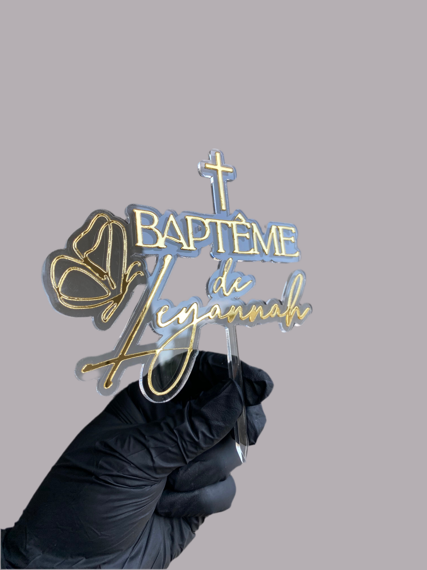 Topper Double Transparent + doré