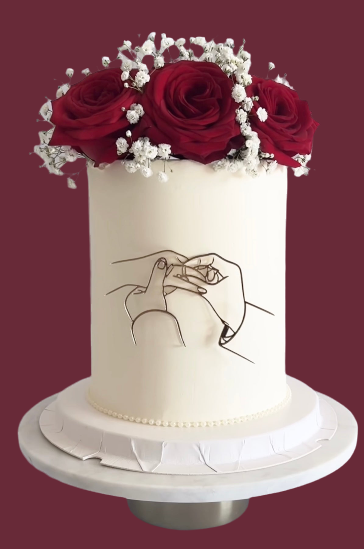 Mains - MARIAGE - Face ou Cake Topper