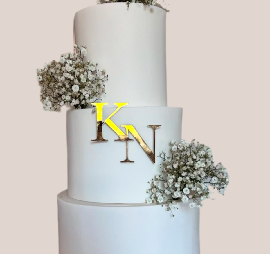 Face ou Cake Topper - INITIALES MARIAGE