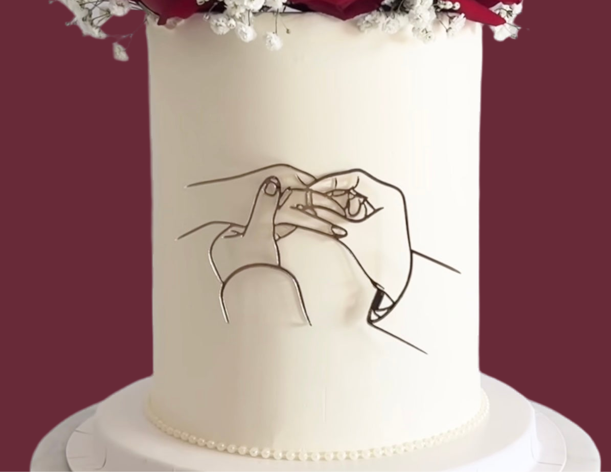 Mains - MARIAGE - Face ou Cake Topper