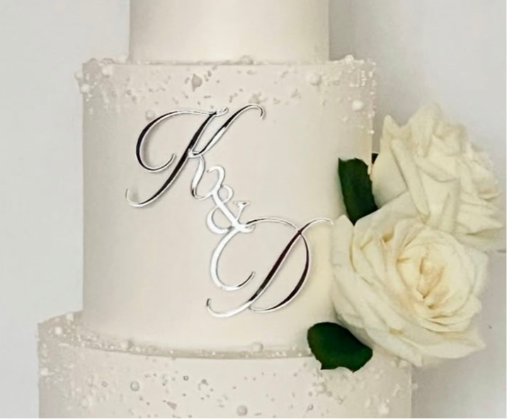 Face ou Cake Topper - INITIALES MARIAGE