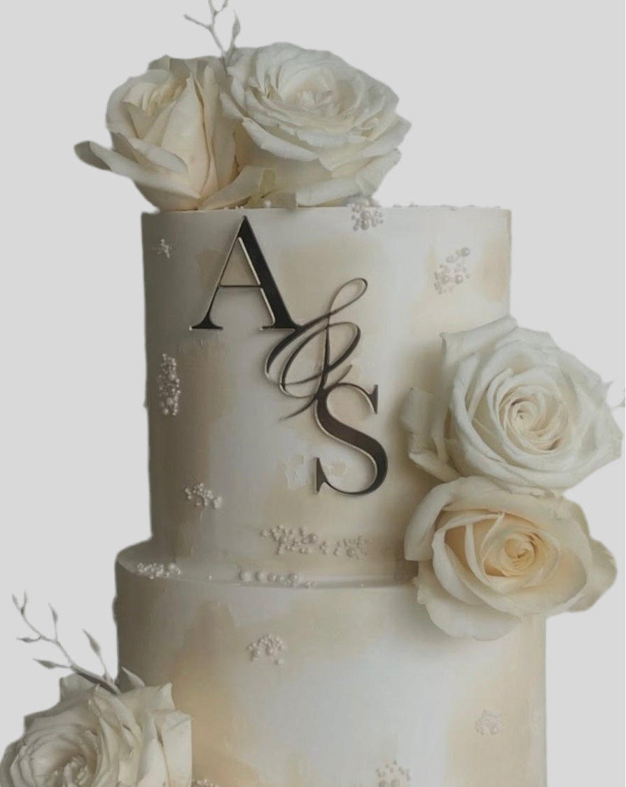 Face ou Cake Topper - INITIALES MARIAGE