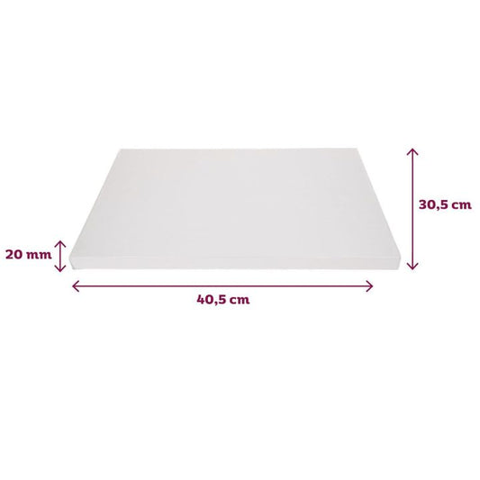 Fond rectangle Épais 20mm FunCakes Blanc 40x30cm