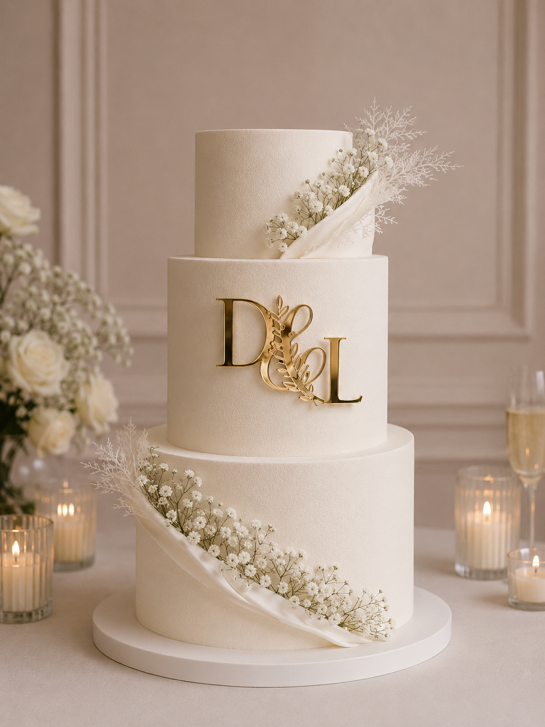 Face ou Cake Topper - INITIALES MARIAGE