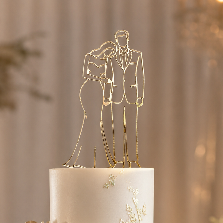 Couple - MARIAGE - Face ou Cake Topper