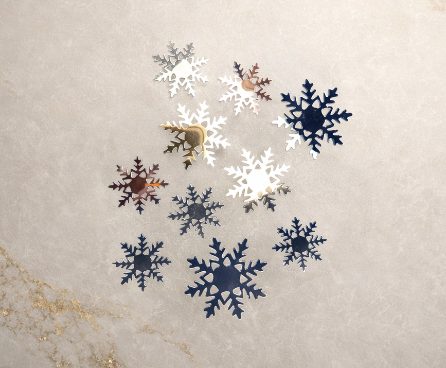 Lot de 10 Flocons Argenté Miroir