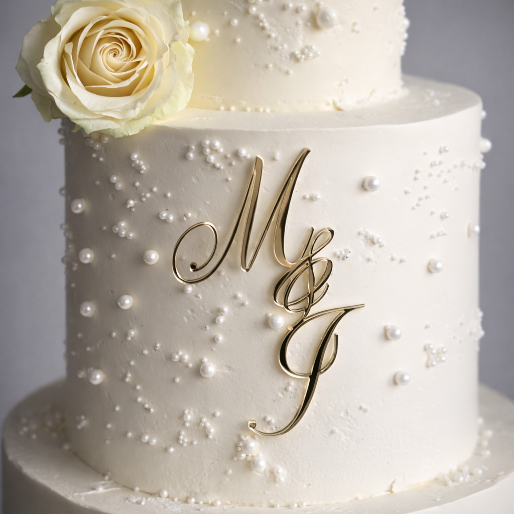 Face ou Cake Topper - INITIALES MARIAGE