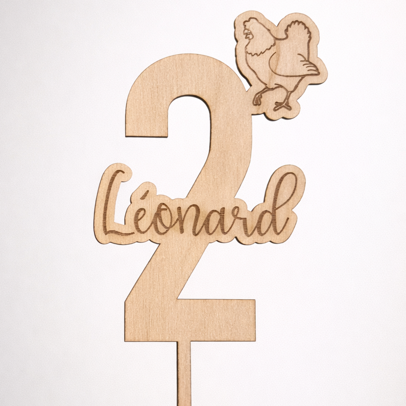 Chiffre bois & gravure à personnaliser