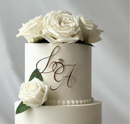 Face ou Cake Topper - INITIALES MARIAGE