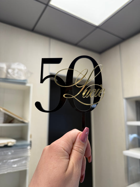 Topper Cake Âge & Prénom