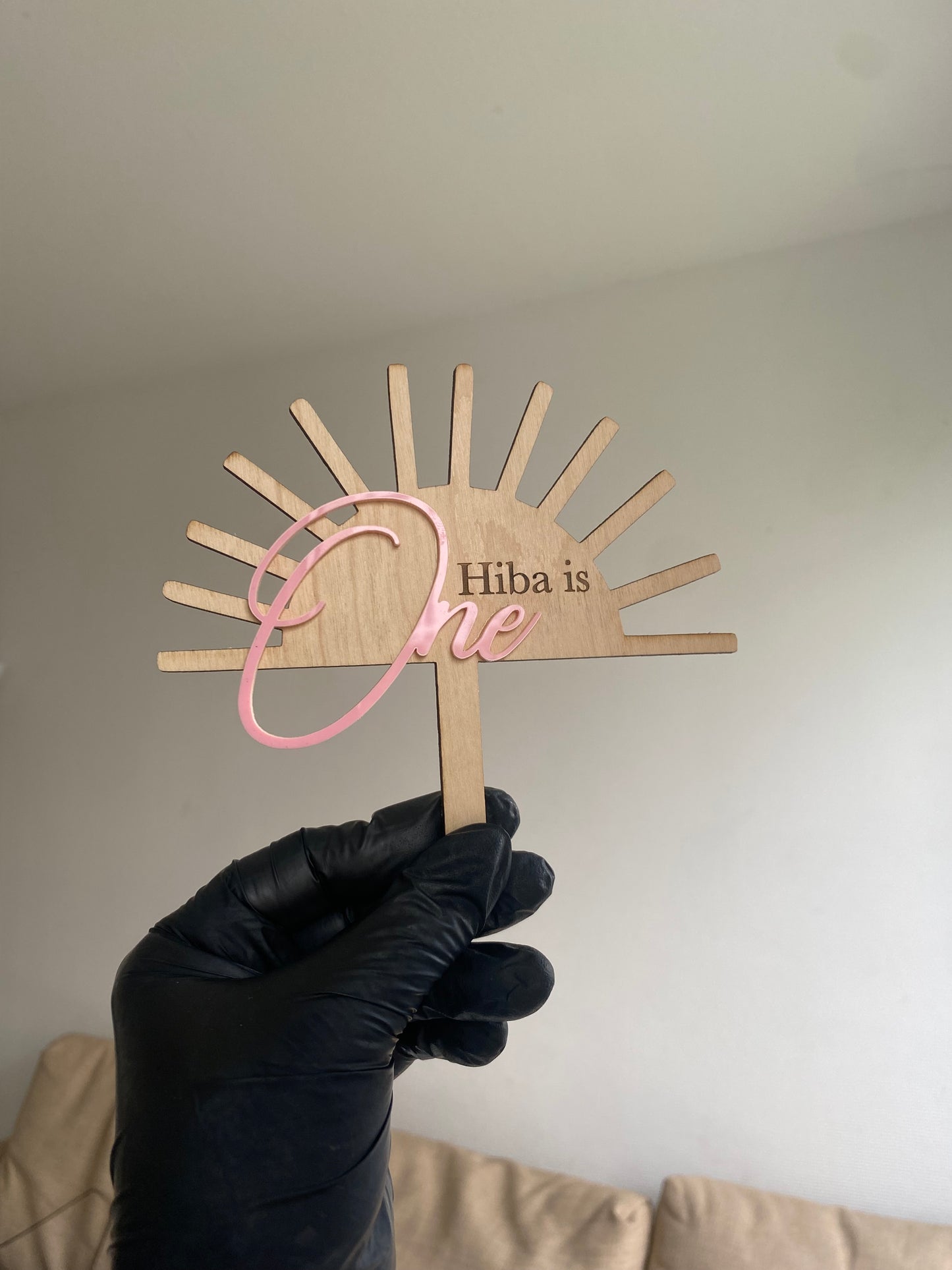 Cake Topper soleil + Prénom