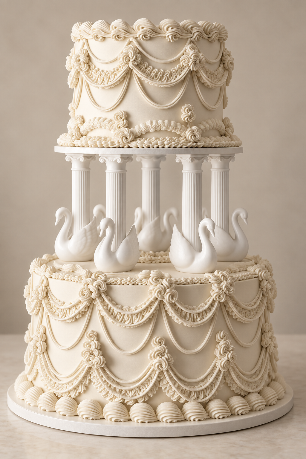 Lot de 4 Colonnes Cygne – Décoration de gâteau