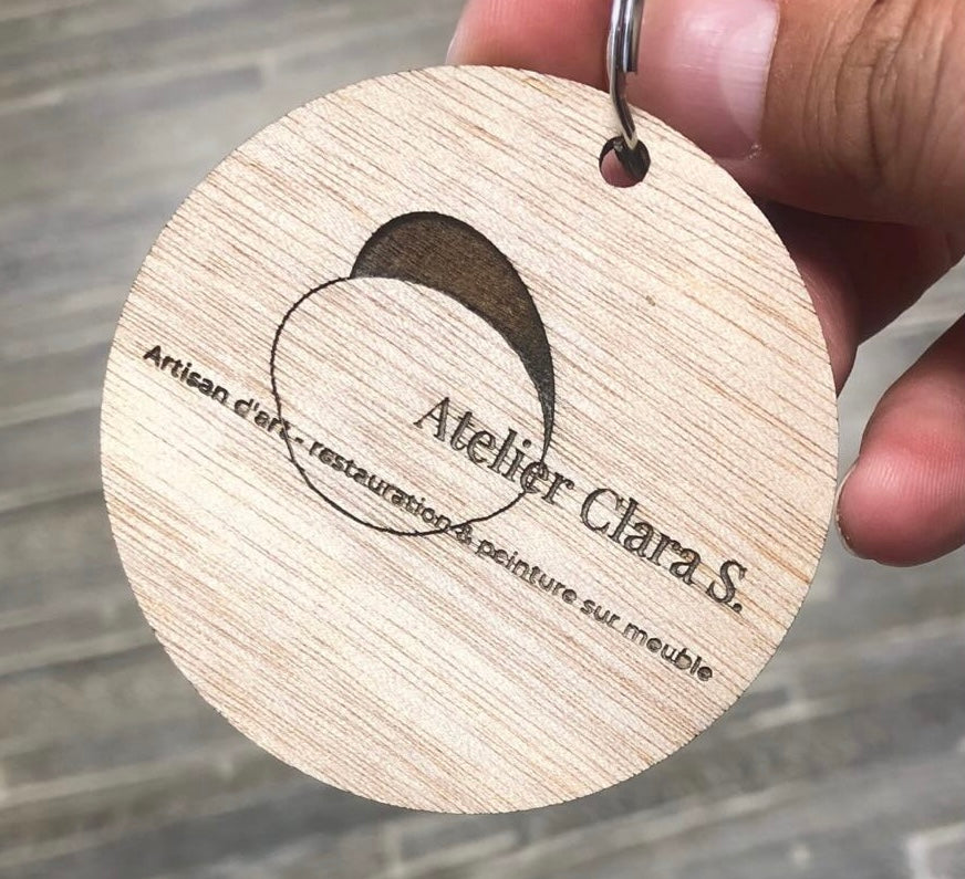 Porte Clefs Bois QR Code