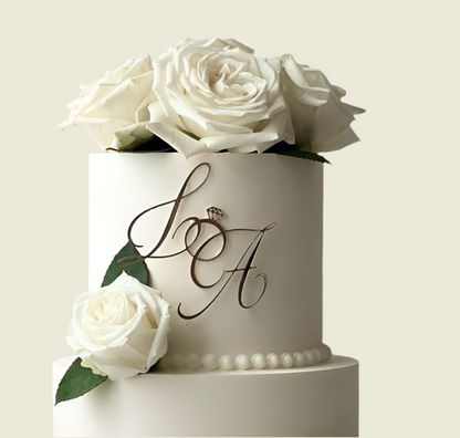 Face ou Cake Topper - INITIALES MARIAGE