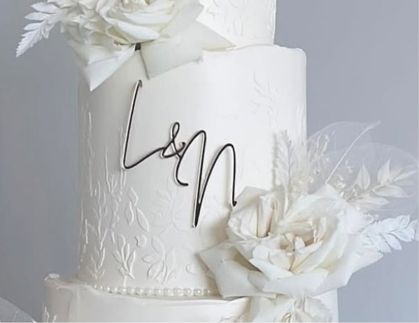 Face ou Cake Topper - INITIALES MARIAGE