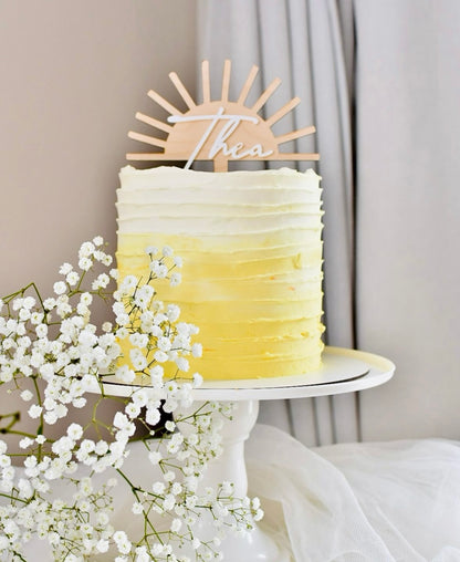 Cake Topper soleil + Prénom