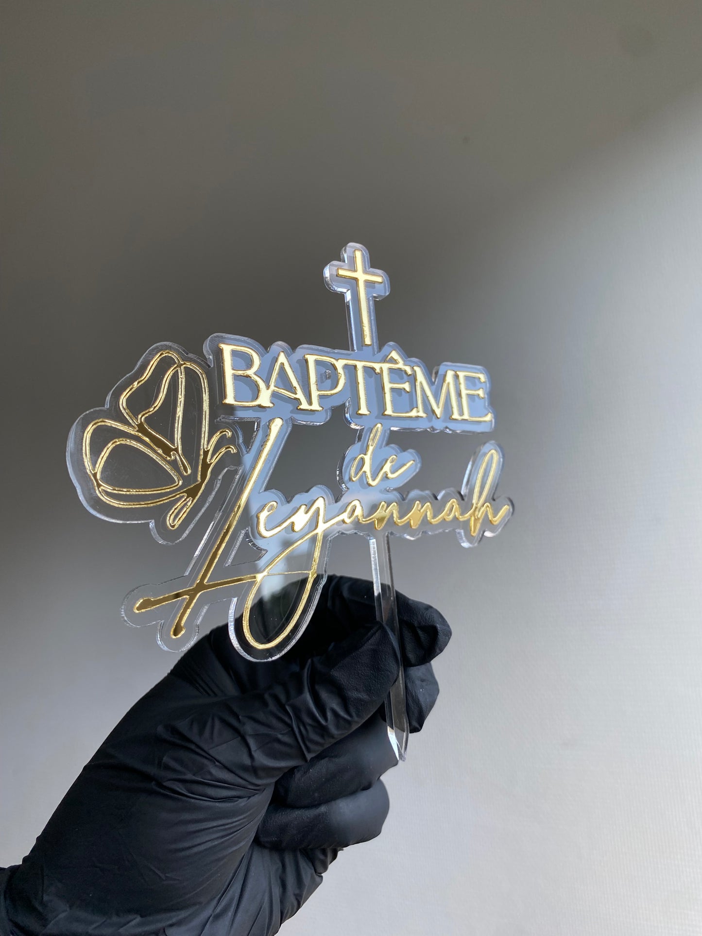 Topper Double Transparent + doré
