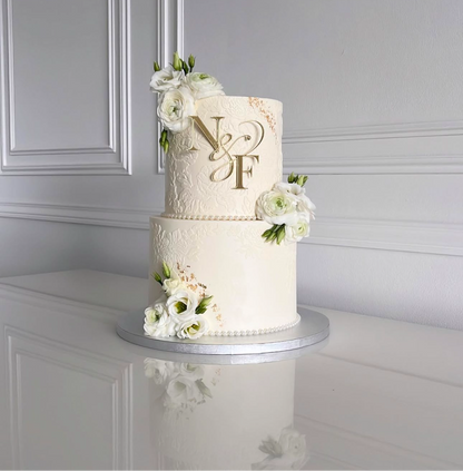 Face ou Cake Topper - INITIALES MARIAGE