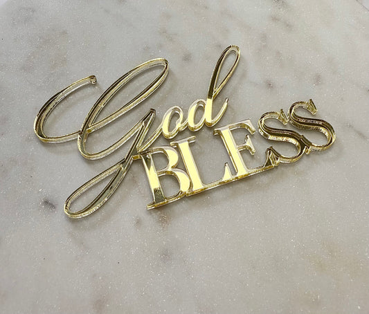 Face ou Cake Topper - God BLESS
