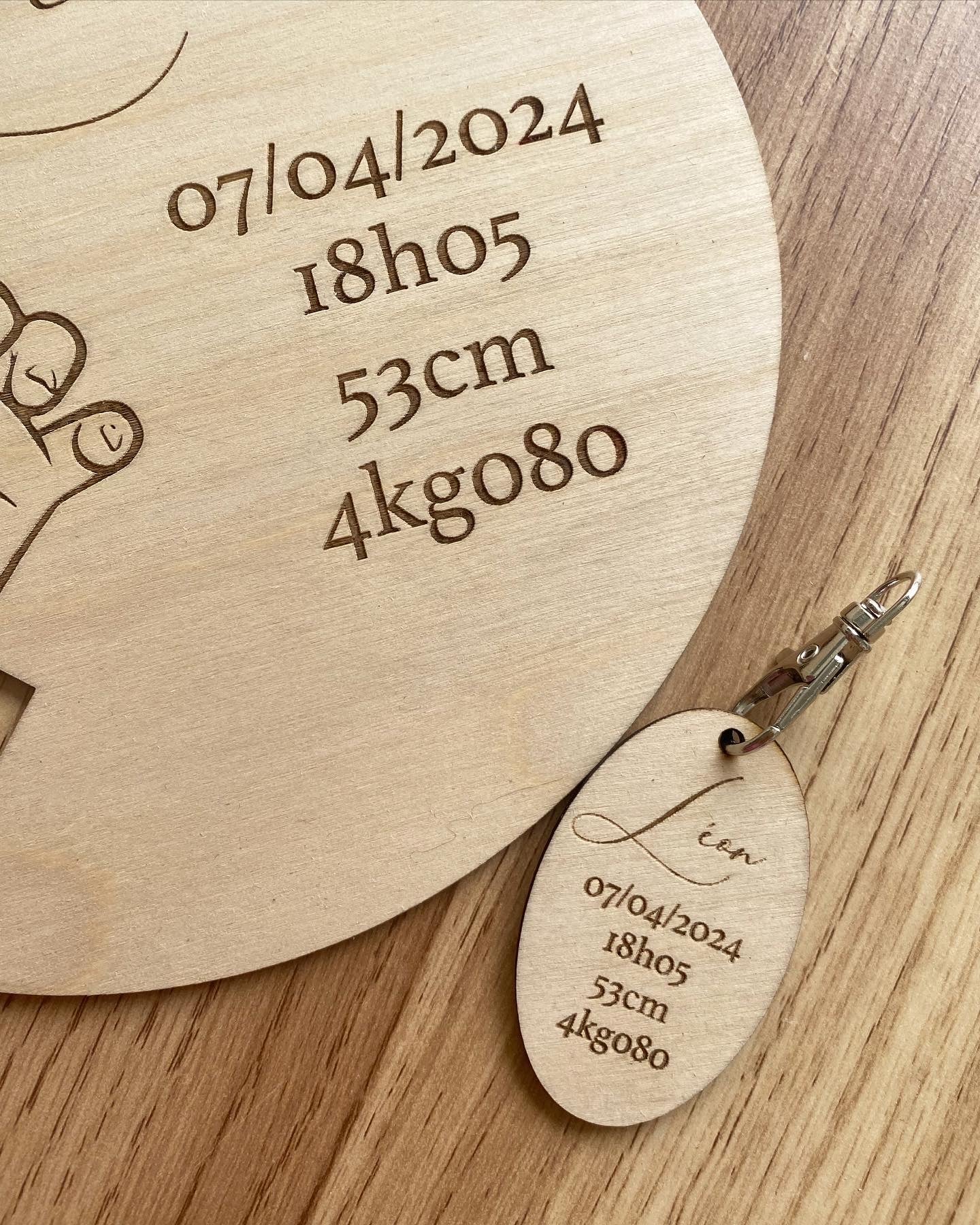 Porte Bracelet de Naissance - MYBABY Porte clefs Offert