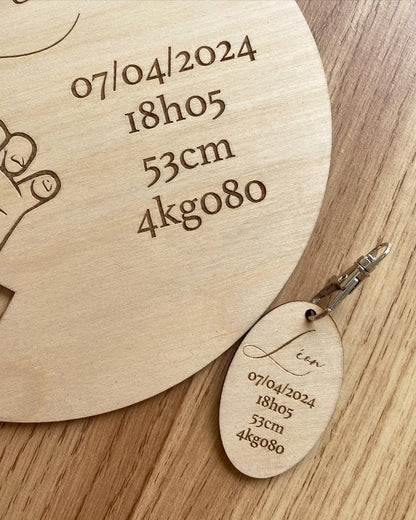 Porte Bracelet de Naissance - MYBABY Porte clefs Offert