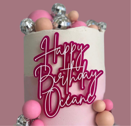 HAPPY BIRTHDAY + Prénom Double Couche