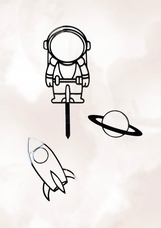 Lot 3 Toppers Thème Astronaute