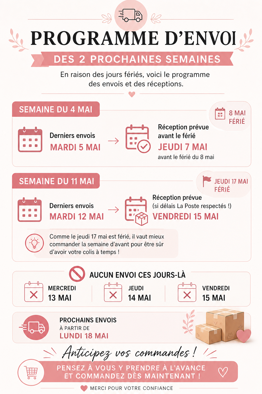 Infos jours fériés