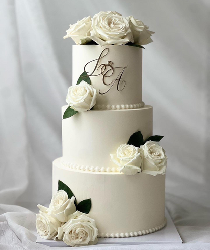 Face ou Cake Topper - INITIALES MARIAGE