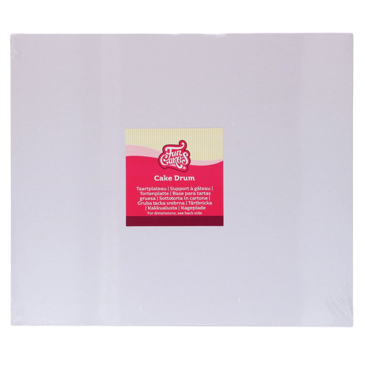 Fond rectangle Épais 20mm FunCakes Blanc 40x30cm