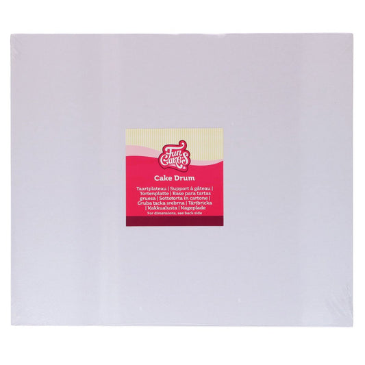 Fond rectangle Épais 20mm FunCakes Blanc 40x30cm