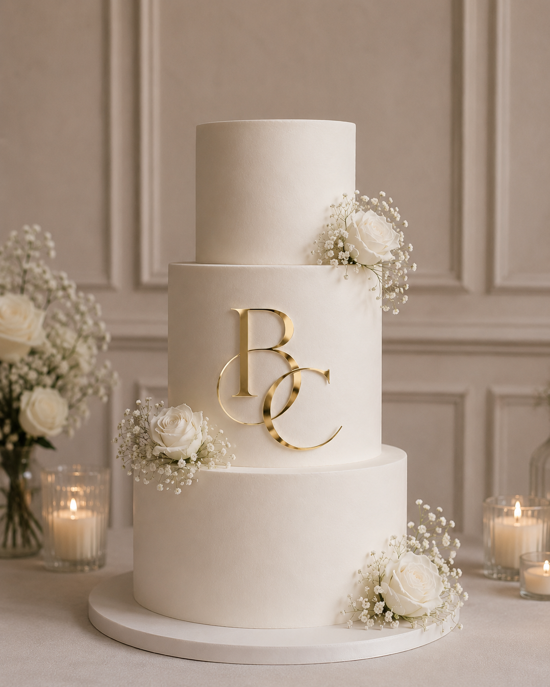 Face ou Cake Topper - INITIALES MARIAGE
