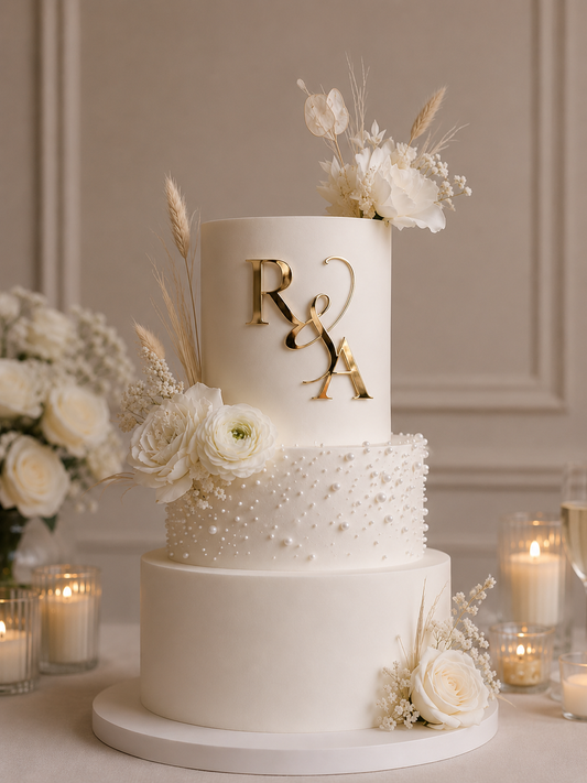 Face ou Cake Topper - INITIALES MARIAGE