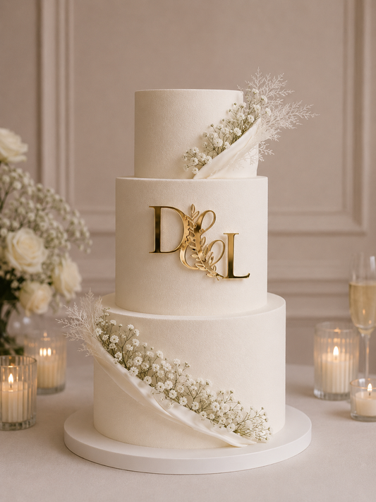 Face ou Cake Topper - INITIALES MARIAGE