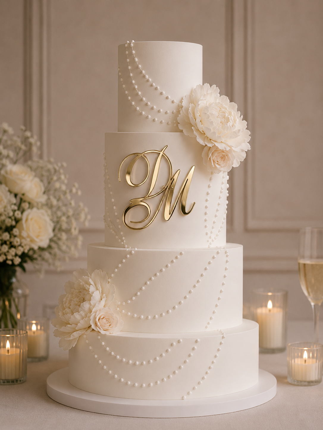 Face ou Cake Topper - INITIALES MARIAGE