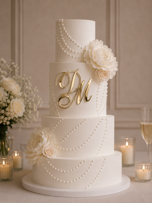 Face ou Cake Topper - INITIALES MARIAGE