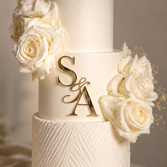 Face ou Cake Topper - INITIALES MARIAGE