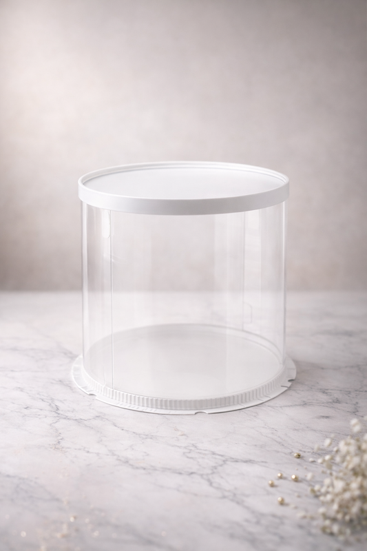 Boite Layer Cake Ronde Blanche D22xH24cm
