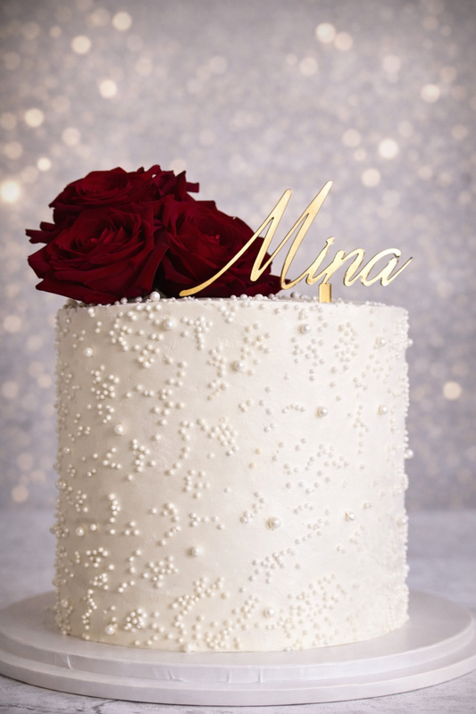 Tortenaufsatz – 1 Name, 1 Wort