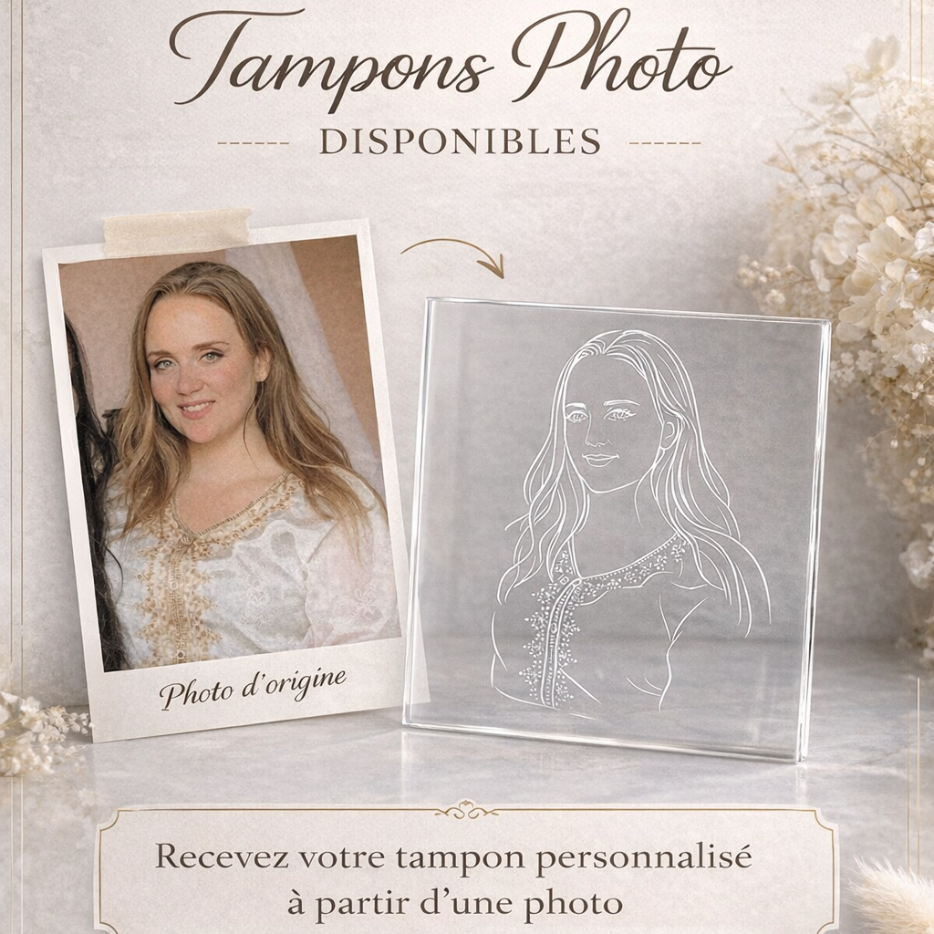 Tampon personnalisé - PHOTO – Acrylique Transparent