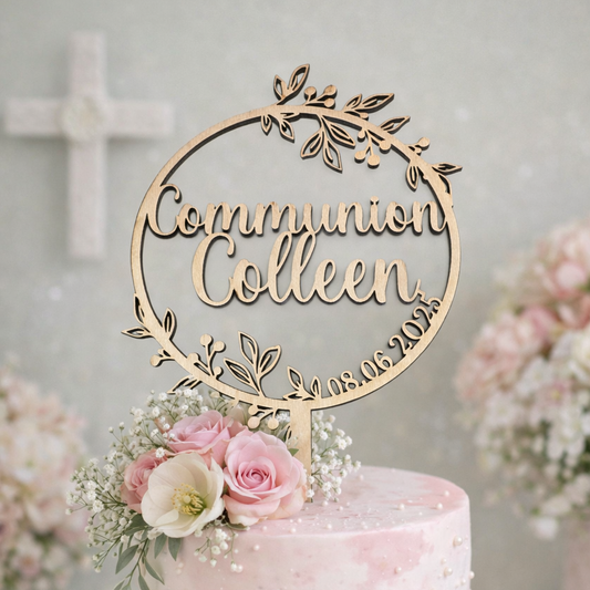 Topper Feuilles Texte & Date