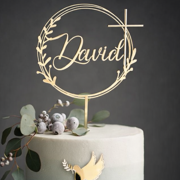 Topper Feuilles & Croix