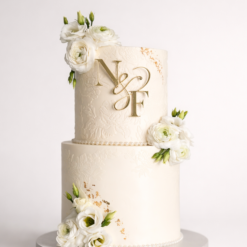 Face ou Cake Topper - INITIALES MARIAGE