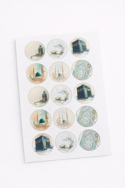 Feuille A4 impressions 5cm diamètre.