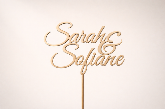 Face ou Cake Topper - Prénoms Bois