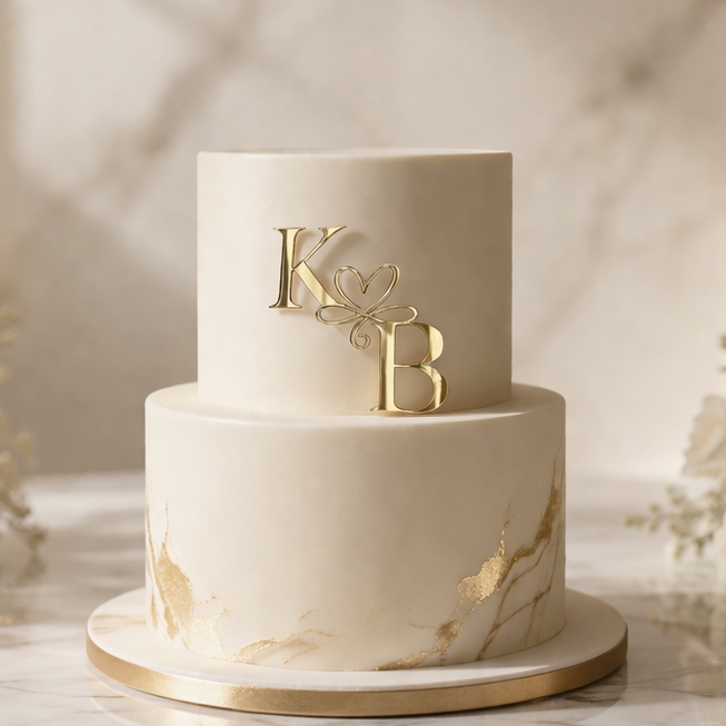 Face ou Cake Topper - INITIALES MARIAGE ♥️